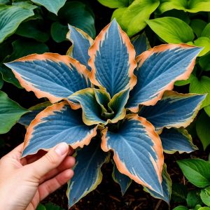 Хоста Океан Вью купить по цене от 960р. в интернет-магазине «Посадика» с доставкой почтой в в Торжоке и по всей России – [изображение №1].