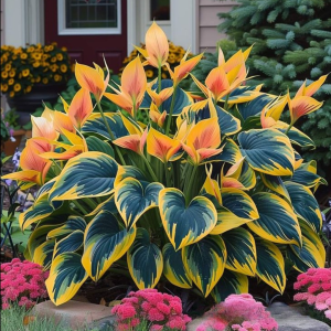 Хоста Флейм Данс купить по цене от 650р. в интернет-магазине «Посадика» с доставкой почтой в в Торжоке и по всей России – [изображение №1].